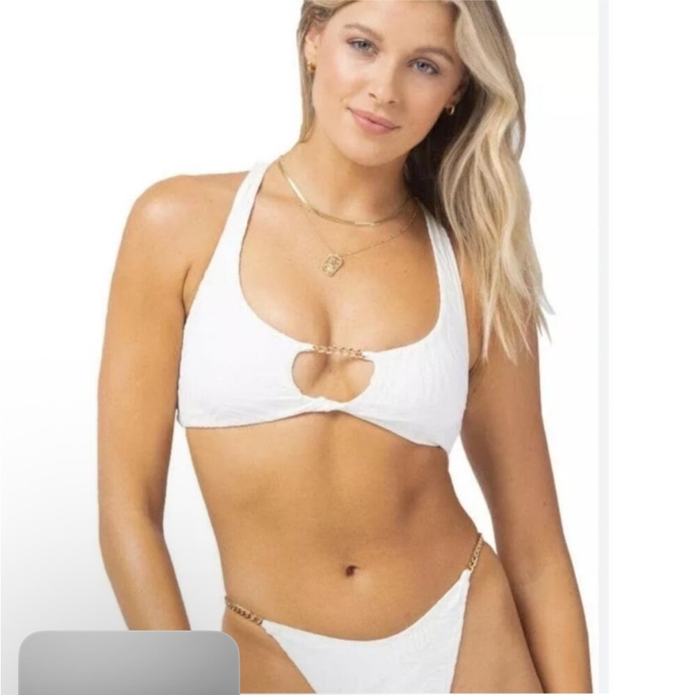 L*Space White Bikini Top (cream) xs